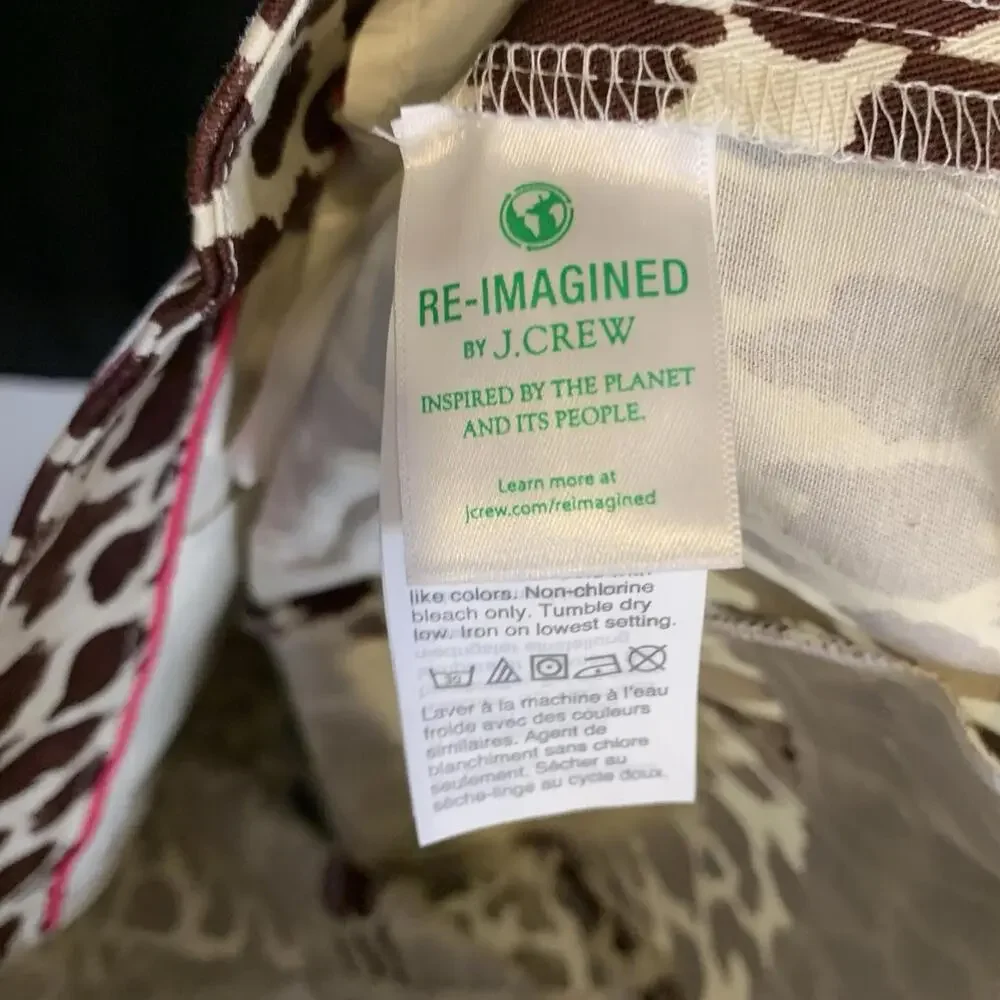 J.CREW Slim Bermuda‎ Shorts Womens 8 Brown Tan Giraffe Stretch Side Zipper NEW - Picture 8 of 15